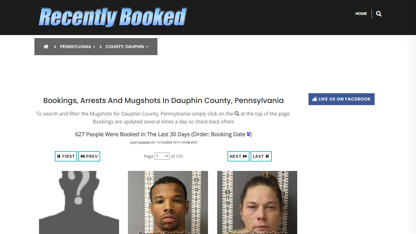 Recent bookings, Arrests, Mugshots in Dauphin County,