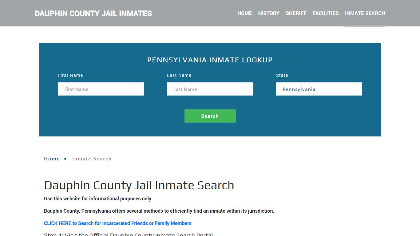 Dauphin County, PA Detainee Lookup